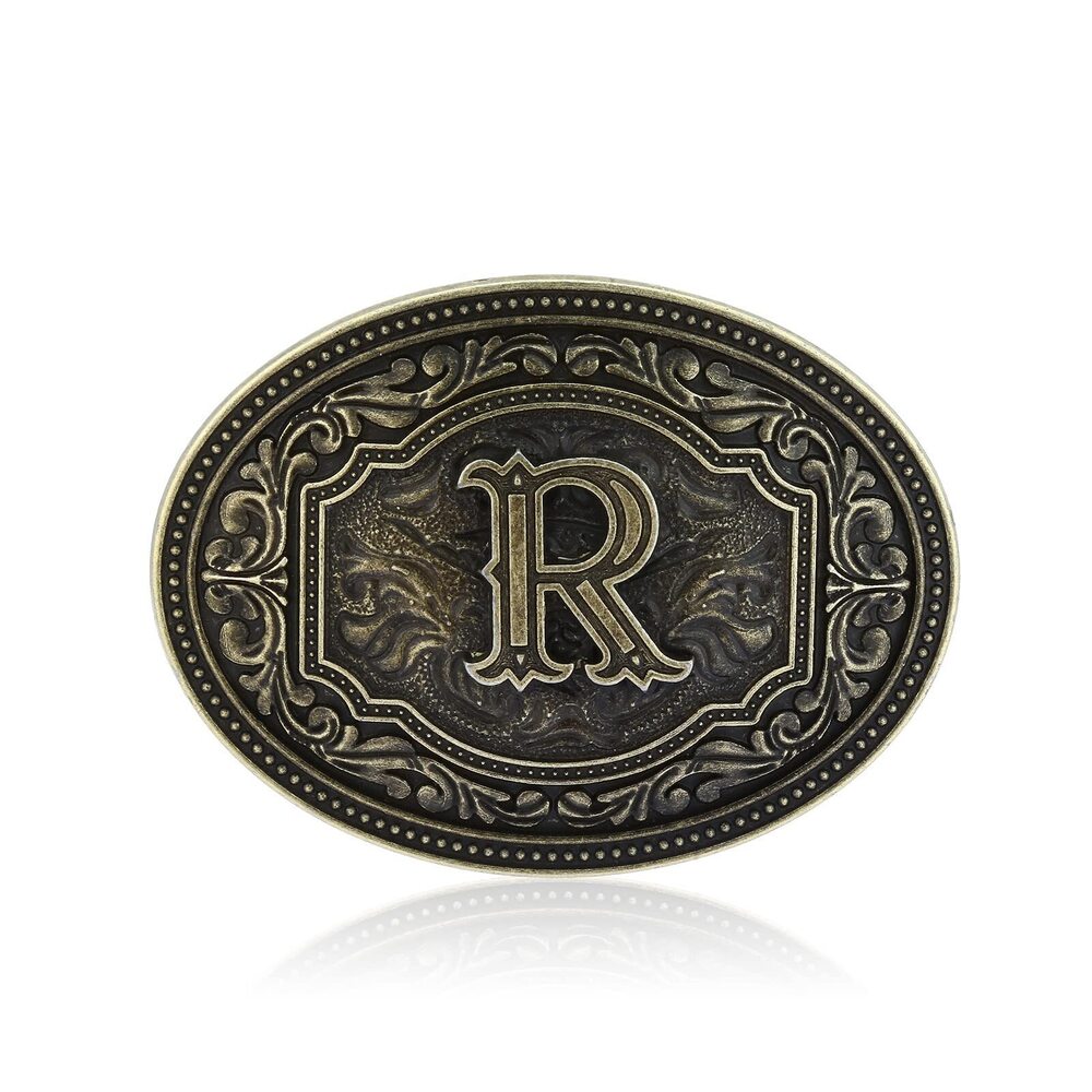 8495 Belt Buckles - Initial Letters A to Z Western Rodeo Cowboy Cowgirl